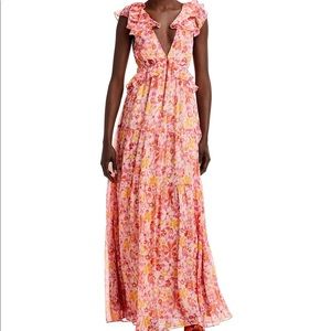 AQUA Floral Maxi Dress from Bloomingdales
